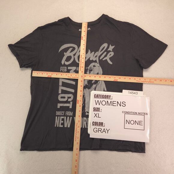 Blondie Band Short Sleeve Crew Neck Shirt Womens Size Extra Large XL Gray - Picture 5 of 9